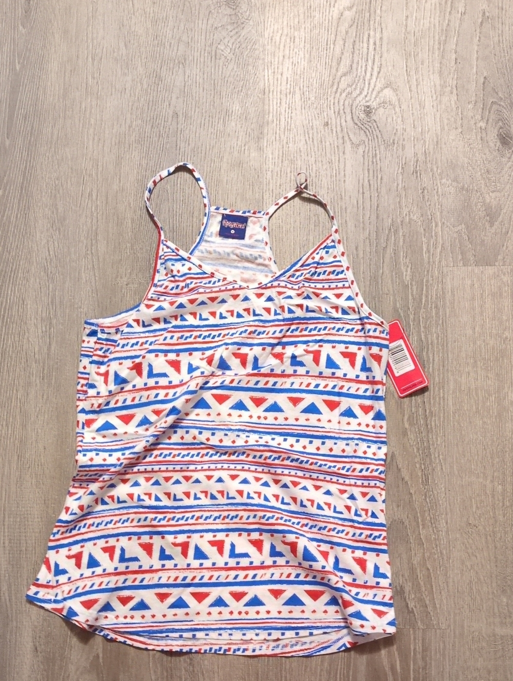 Tipsy Elves Patriotic Aztec/Geometric Print Racerback Tank Top Size Medium